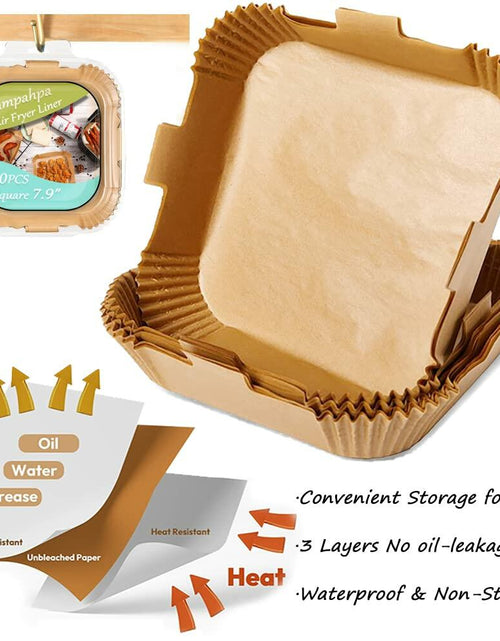Load image into Gallery viewer, Air Fryer Disposable Paper Liner 8 Inch Non-Stick Oil-Proof 100 PCS White
