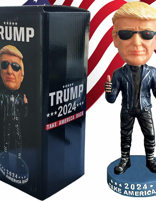 Load image into Gallery viewer, UKMPFGJ Donald Trump 2024 I Will Be Back Resin Puppet Black Political
