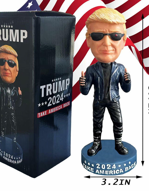Load image into Gallery viewer, UKMPFGJ Donald Trump 2024 I Will Be Back Resin Puppet Black Political
