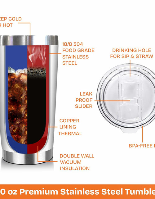 Load image into Gallery viewer, NewEleven 20 Oz Stainless Steel Tumbler Work Bestie White Coworker Gift
