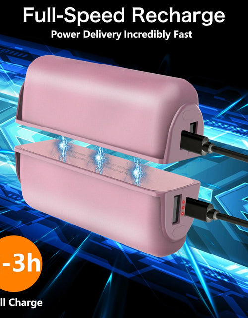 Load image into Gallery viewer, Rechargeable Hand Warmers 2 Pack 10000mAh Magnetic 3-Level Pink Power Bank
