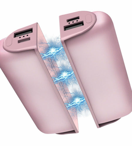 Rechargeable Hand Warmers 2 Pack 10000mAh Magnetic 3-Level Pink Power Bank