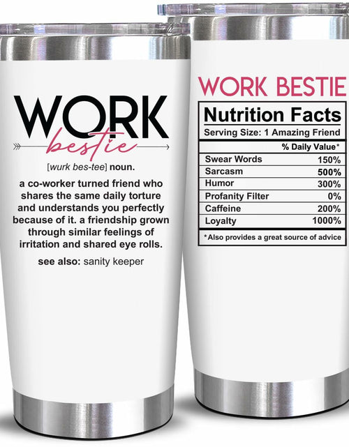 Load image into Gallery viewer, NewEleven 20 Oz Stainless Steel Tumbler Work Bestie White Coworker Gift
