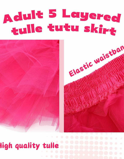 Load image into Gallery viewer, Jewemia Women Tutu Skirt 6 Layered Tulle Elastic Short Hot-Pink Size 40
