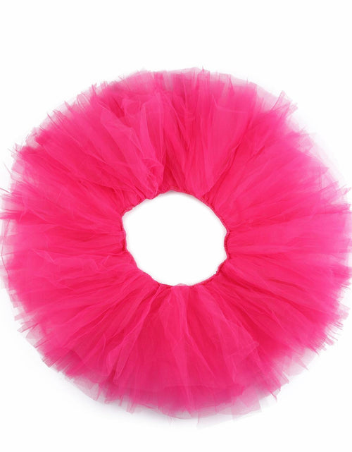 Load image into Gallery viewer, Jewemia Women Tutu Skirt 6 Layered Tulle Elastic Short Hot-Pink Size 40
