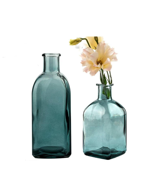 Load image into Gallery viewer, SHUILING Clear Bud Glass Vases 2 Sets Small Colorful Flower Vases Green
