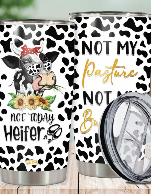 Load image into Gallery viewer, WAZONE Heifer Tumbler Cup Leopard Cow Stainless Steel 20oz Travel Mug

