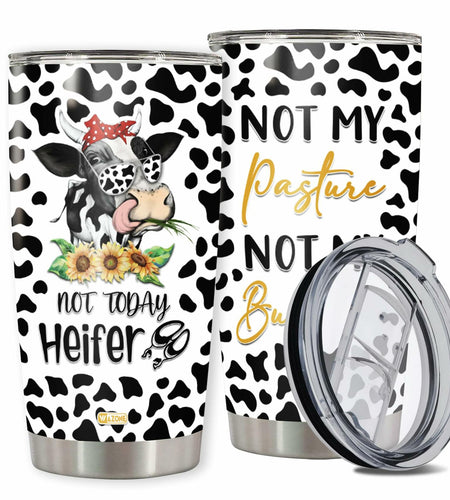 WAZONE Heifer Tumbler Cup Leopard Cow Stainless Steel 20oz Travel Mug