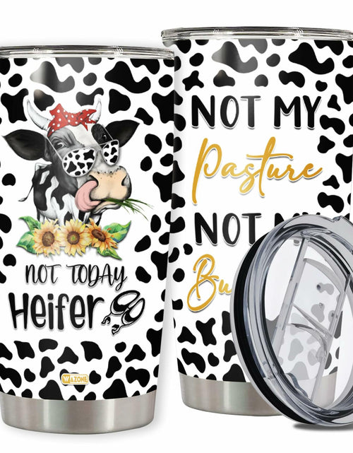 Load image into Gallery viewer, WAZONE Heifer Tumbler Cup Leopard Cow Stainless Steel 20oz Travel Mug
