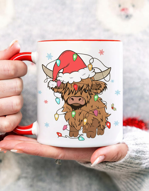 Load image into Gallery viewer, Hyturtle Highland Cow Coffee Mug 11oz Ceramic Christmas Color Xmas

