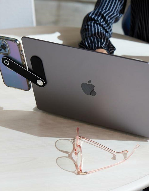 Load image into Gallery viewer, TechLok SideEye Phone Mount Magnetic Holder for Laptop Smartphone Silver
