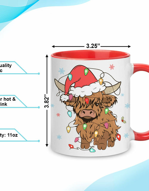 Load image into Gallery viewer, Hyturtle Highland Cow Coffee Mug 11oz Ceramic Christmas Color Xmas
