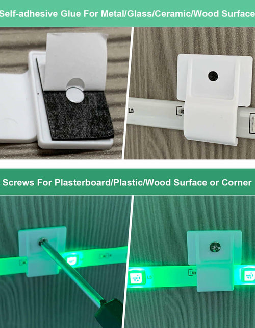 Load image into Gallery viewer, Rxment Govee Mounting Clips for 8-10mm LED Strip Lights White 100 Pack
