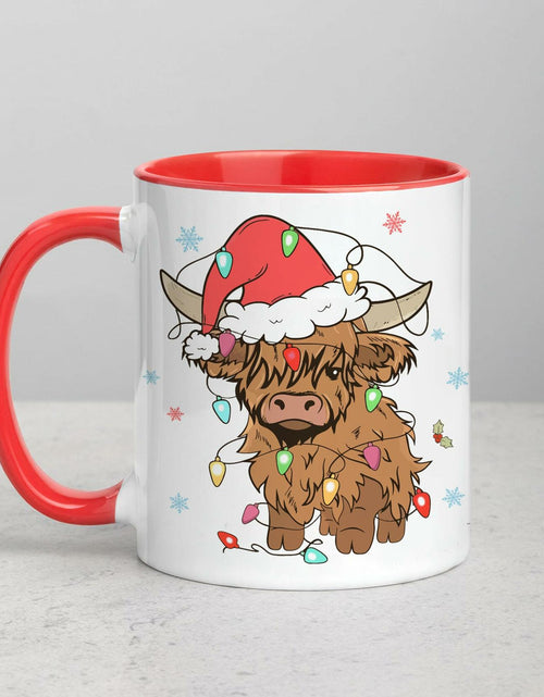 Load image into Gallery viewer, Hyturtle Highland Cow Coffee Mug 11oz Ceramic Christmas Color Xmas
