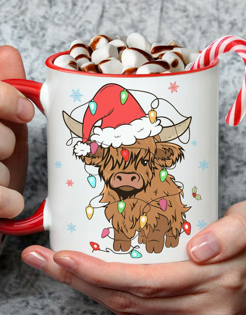Load image into Gallery viewer, Hyturtle Highland Cow Coffee Mug 11oz Ceramic Christmas Color Xmas
