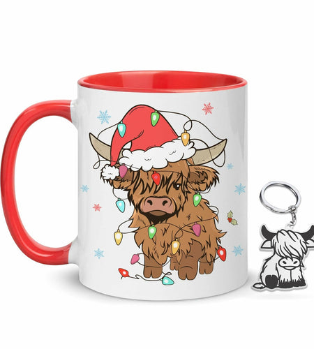 Hyturtle Highland Cow Coffee Mug 11oz Ceramic Christmas Color Xmas
