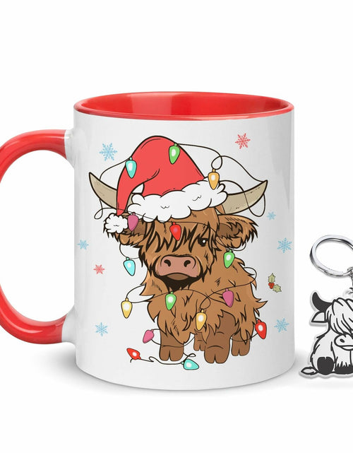 Load image into Gallery viewer, Hyturtle Highland Cow Coffee Mug 11oz Ceramic Christmas Color Xmas
