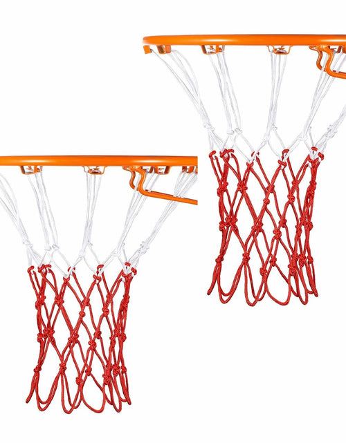 Load image into Gallery viewer, 2 Pack Red White Basketball Net 12 Loops Polyester All Weather Durable
