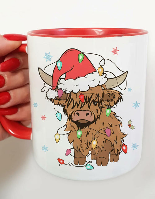 Load image into Gallery viewer, Hyturtle Highland Cow Coffee Mug 11oz Ceramic Christmas Color Xmas
