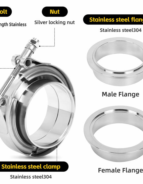 Load image into Gallery viewer, ZEHCLP V Band Clamp 304 Stainless Steel Butt Joint 2.0 inch Silver 2 pcs

