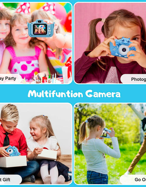 Load image into Gallery viewer, iMisH Kids Camera 1080p Video 1000mAh Battery 32GB TF Card Shockproof Blue
