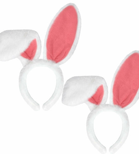 IGMaryBox 2PCS Bunny Ears Headband Plush Hairbands Pink 1 count