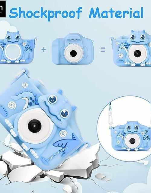 Load image into Gallery viewer, iMisH Kids Camera 1080p Video 1000mAh Battery 32GB TF Card Shockproof Blue
