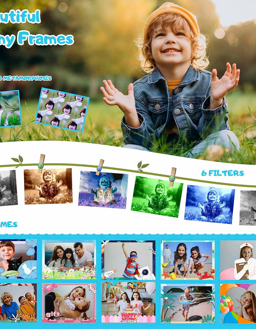 Load image into Gallery viewer, iMisH Kids Camera 1080p Video 1000mAh Battery 32GB TF Card Shockproof Blue

