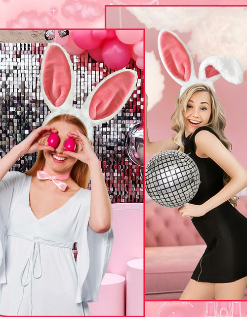 Load image into Gallery viewer, IGMaryBox 2PCS Bunny Ears Headband Plush Hairbands Pink 1 count
