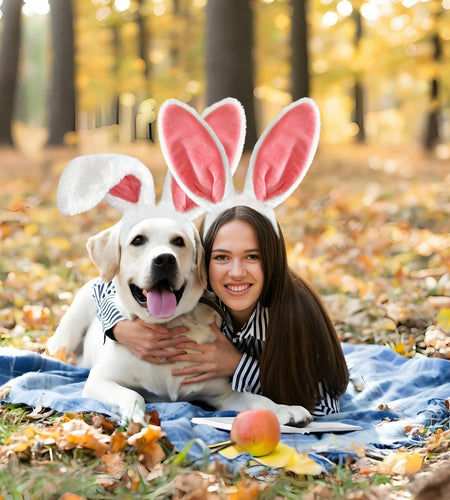 IGMaryBox 2PCS Bunny Ears Headband Plush Hairbands Pink 1 count