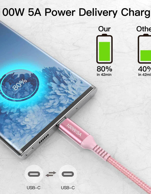 Load image into Gallery viewer, Awnuwuy USB C to USB C Cable 100W Fast Charging Pink 6.6ft 3-Pack
