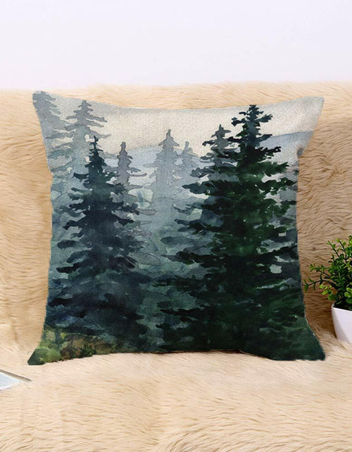 Load image into Gallery viewer, Awowee Flax Throw Pillow Cover Blue Winter Landscape 16x16 Cotton Linen

