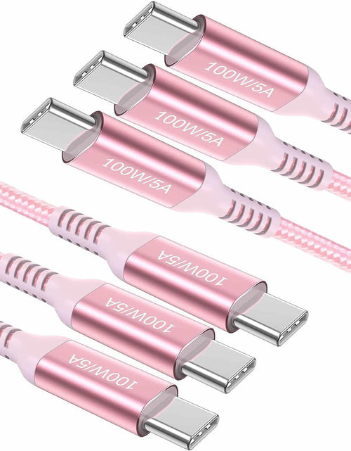 Load image into Gallery viewer, Awnuwuy USB C to USB C Cable 100W Fast Charging Pink 6.6ft 3-Pack
