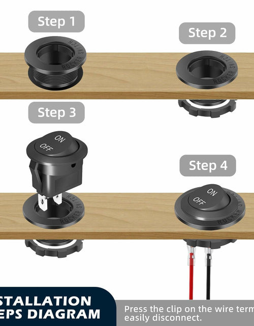 Load image into Gallery viewer, XMSILIMEIG Round Rocker Switch AC 125V 10A Waterproof Toggle 8 Pack Black
