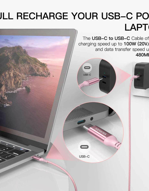 Load image into Gallery viewer, Awnuwuy USB C to USB C Cable 100W Fast Charging Pink 6.6ft 3-Pack
