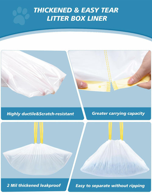 Load image into Gallery viewer, KONE 45 Count Litter Box Liners Drawstring Leak-Proof Thick Durable Bags
