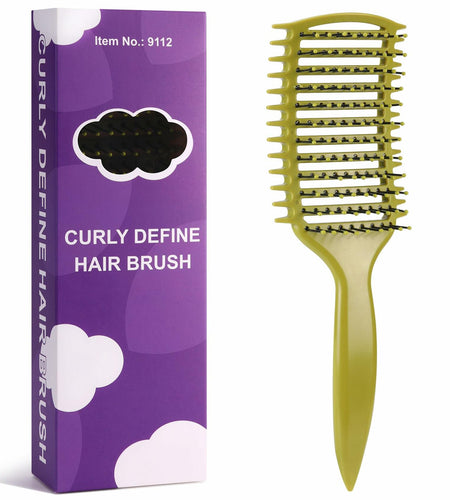 manrator Curl Defining Brush Vented Detangling Frizz Control Matcha Green