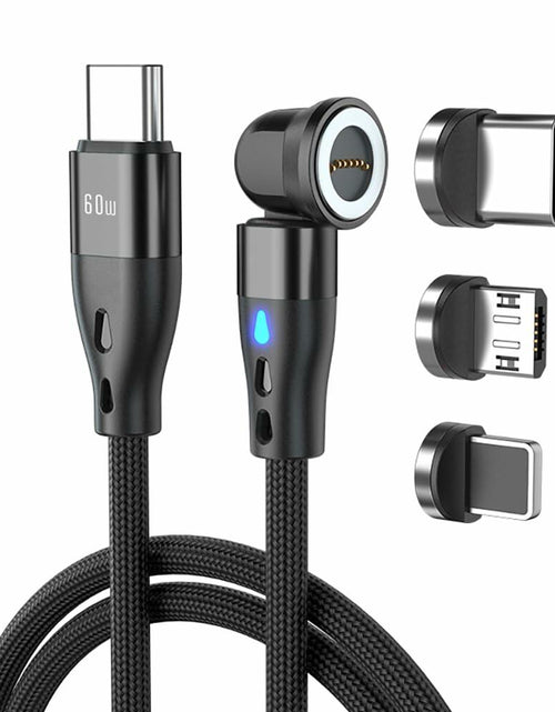 Load image into Gallery viewer, Generic Magnetic PD 60W USB C Charging Cable 3.3ft Black 1pc Aluminum
