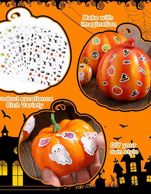 Load image into Gallery viewer, Eaasty Halloween Pumpkin Decorating Stickers 12 Sheets Multicolor Fall
