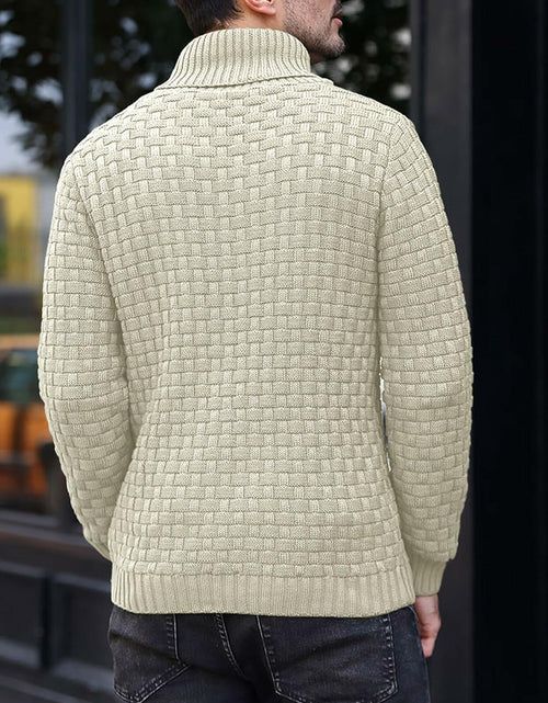 Load image into Gallery viewer, Arcciit Mens Pullover Shawl Collar Cable Knit Sweater Khaki Size 3X-Large
