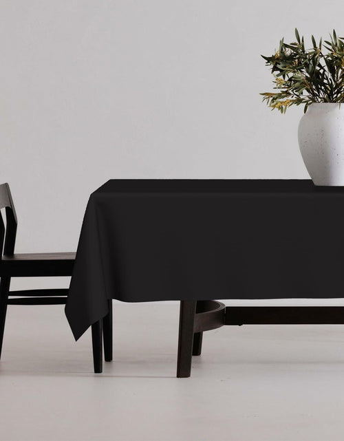 Load image into Gallery viewer, Horaldaily Black 60x84in Rectangular Stain Resistant Polyester Tablecloth
