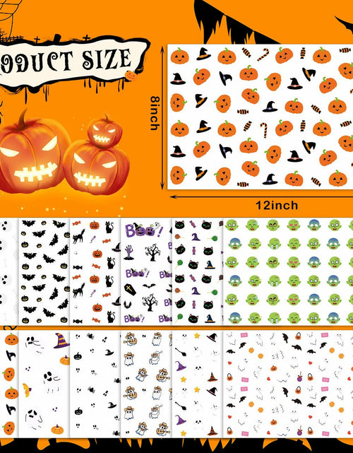 Load image into Gallery viewer, Eaasty Halloween Pumpkin Decorating Stickers 12 Sheets Multicolor Fall
