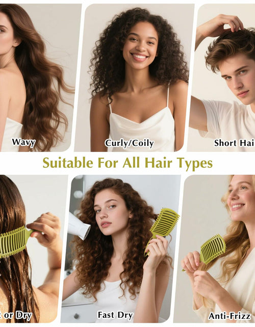 Load image into Gallery viewer, manrator Curl Defining Brush Vented Detangling Frizz Control Matcha Green

