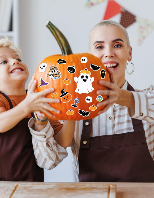Load image into Gallery viewer, Eaasty Halloween Pumpkin Decorating Stickers 12 Sheets Multicolor Fall
