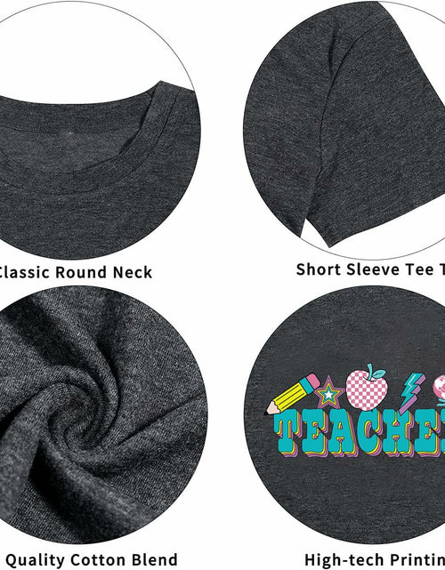Load image into Gallery viewer, CHULIANSWEET Teacher Shirt Women Teach Kindness Graphic Tee DarkGrey2 Size XL
