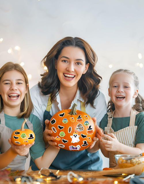 Load image into Gallery viewer, Eaasty Halloween Pumpkin Decorating Stickers 12 Sheets Multicolor Fall
