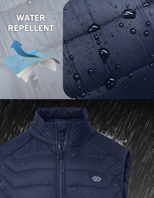 Load image into Gallery viewer, MoFiz Men's Puffer Vest Jacket Windbreak Zipper Sleeveless Navy Size 3X-Large
