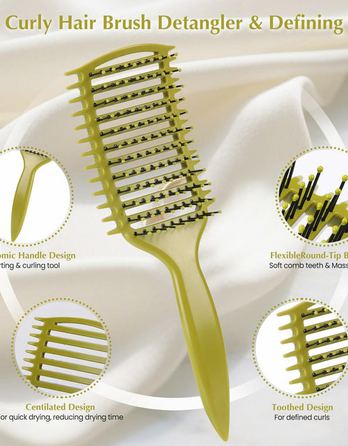 Load image into Gallery viewer, manrator Curl Defining Brush Vented Detangling Frizz Control Matcha Green
