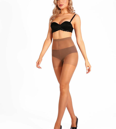 HONENNA Sheer Tights 3 Pairs 20D Control Top High Waist Tan Size Small