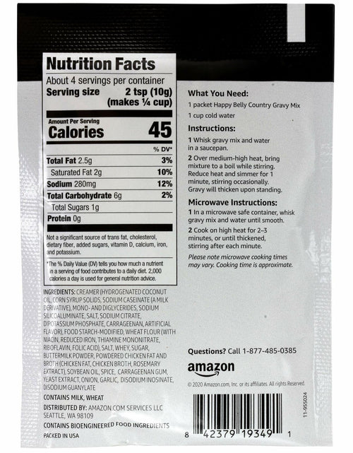 Load image into Gallery viewer, Amazon Happy Belly Country Gravy Mix 1.37oz Pack of 12
